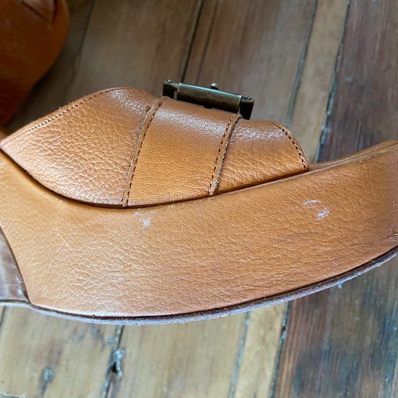 Via Spiga Italian Wedge Leather Sandal Heels - Picture 9 of 15